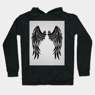 Wing Black T Shirt Hoodie